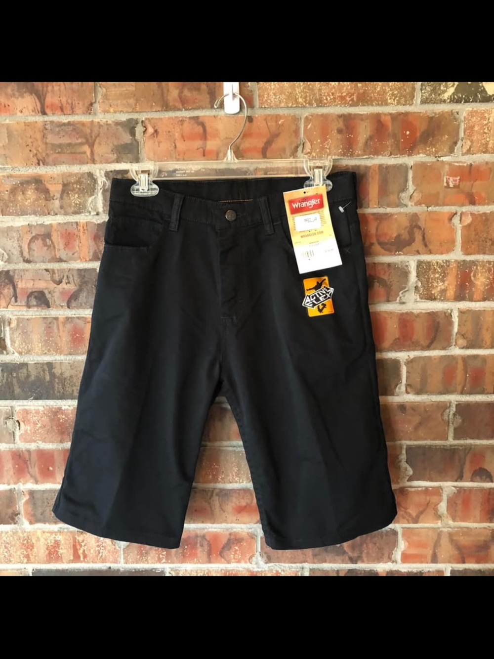NWT Wrangler Boy’s Black Active Flex Shorts Size:16 Husky